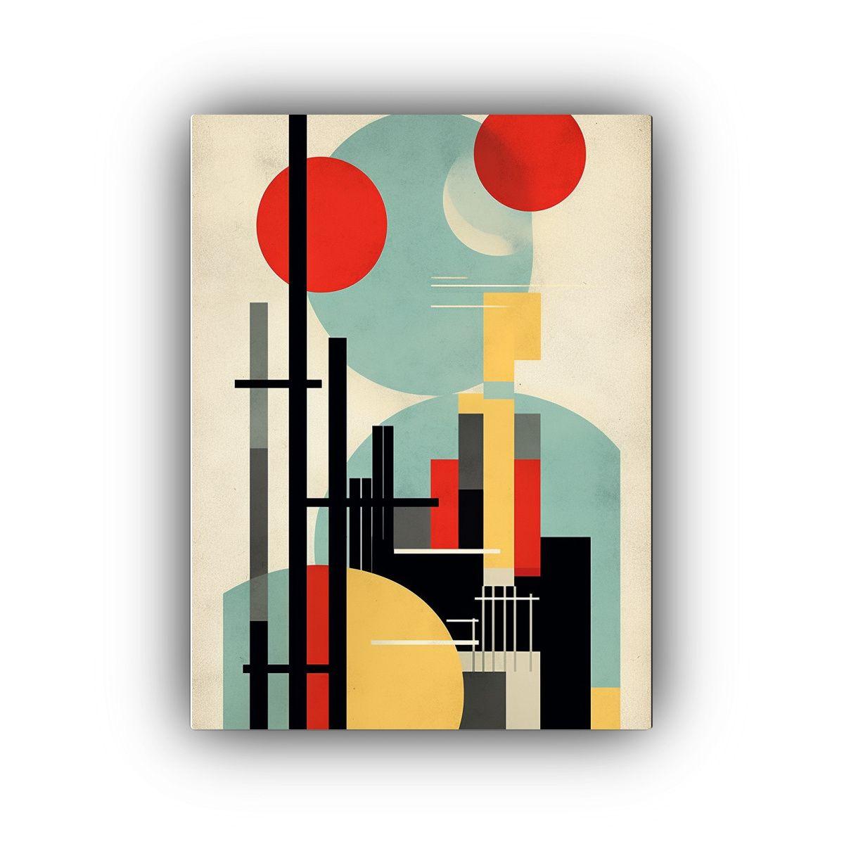 Cuadro Mural Moderno Inspirado En Bauhaus Diseño 80x120cm-0