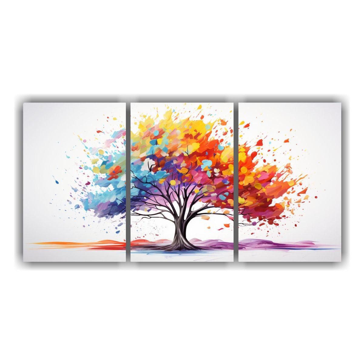 Cuadros Horizontales Combinación Árbol Abedul 150x75 Cm-0