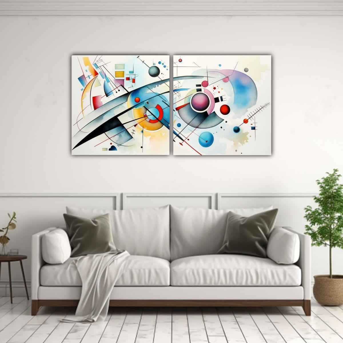 Cuadros Cuadro Duradero Acuarela Abstracta 140x70 Cm-2