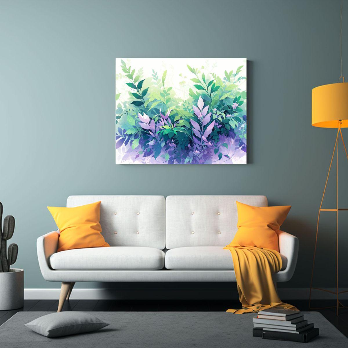 Lienzo Impreso Alta Resolución Verde Y Morado 65x50cm-2