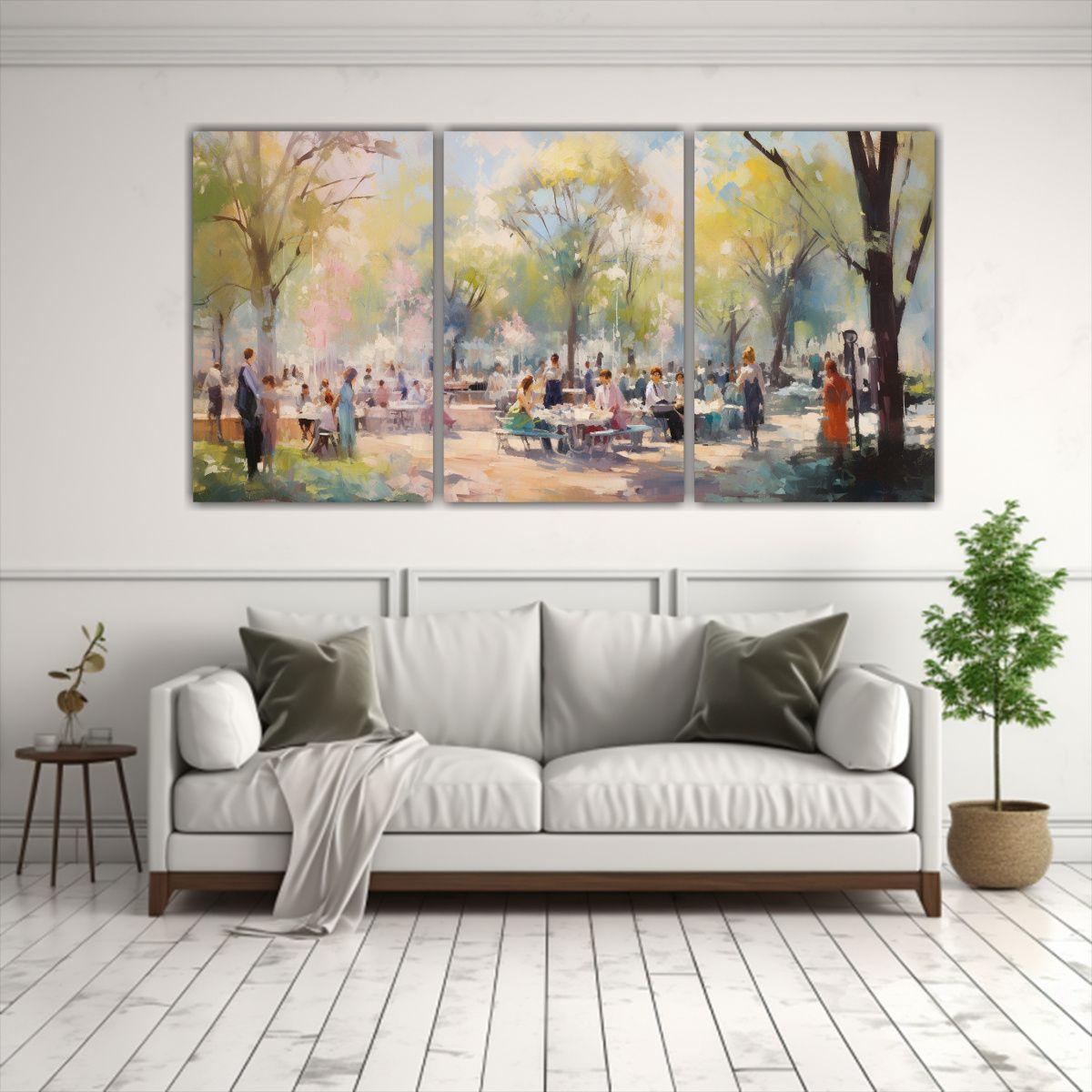 Cuadro De Pared Abstracto De La Vida Urbana, 180x90 Cm-2