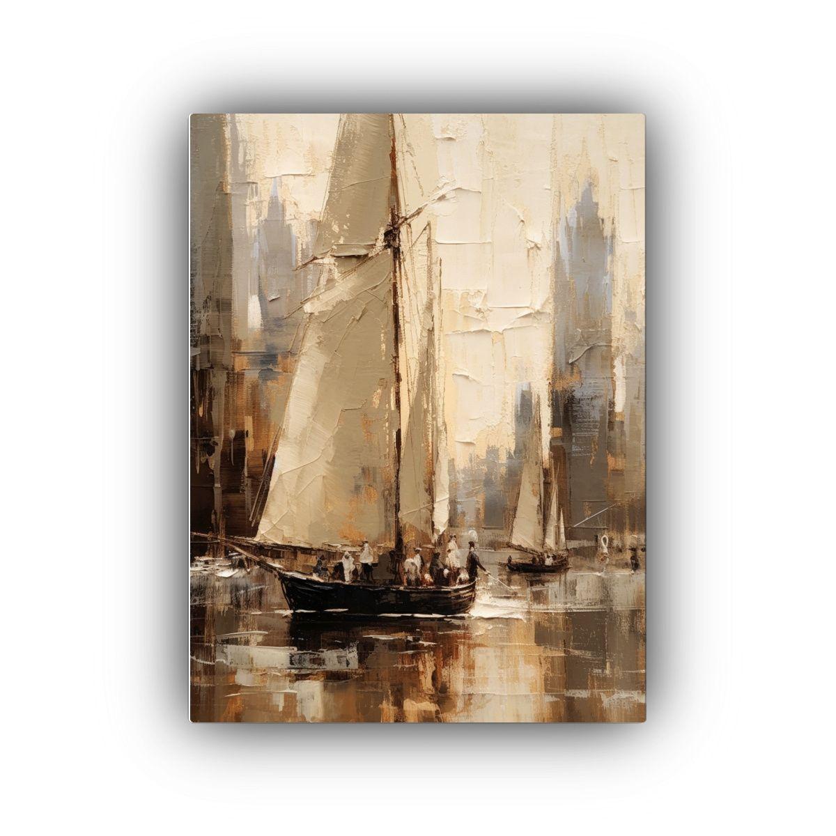 Pintura Enigmática Con Textura En Lienzo 50x65cm-0