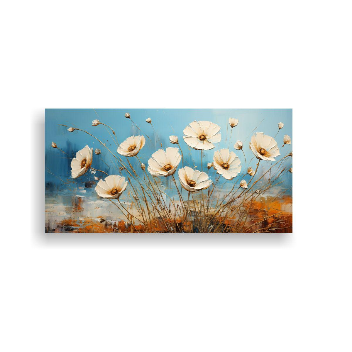 Obra De Arte Abstracta: Inspiración Floral En Lie 60x30cm-0