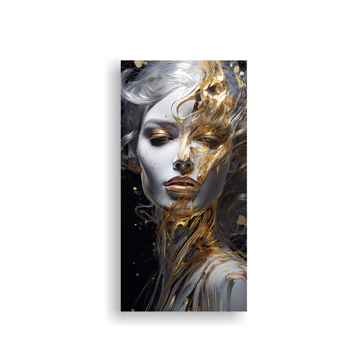 Cuadro Estilo Galería Expresividad Digital Plata 80x160cm-0