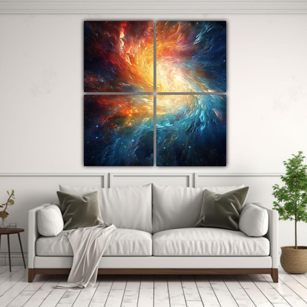 Cuadros Decorativos De Arte Abstracto Con Ondas 120x120 Cm-2