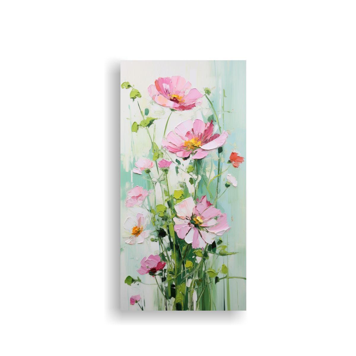 Pintura Floral Creativa De Arte En Lienzo Con Colo 30x60cm-0