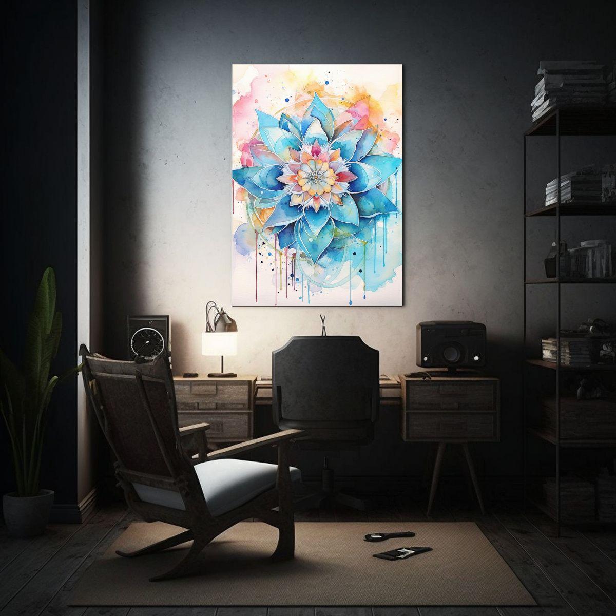 Cuadros De Mandalas Acuarela Naturaleza Viva 50x75 Cm-2