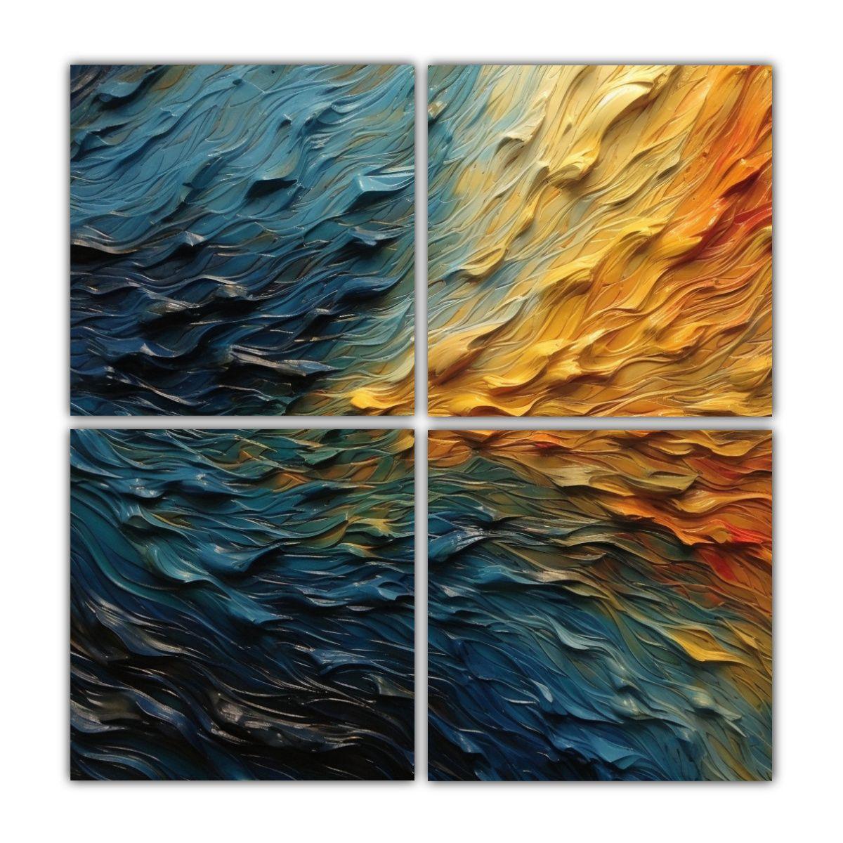 Pintura Abstracta Textura Impactante Decorativa 80x80 Cm-0