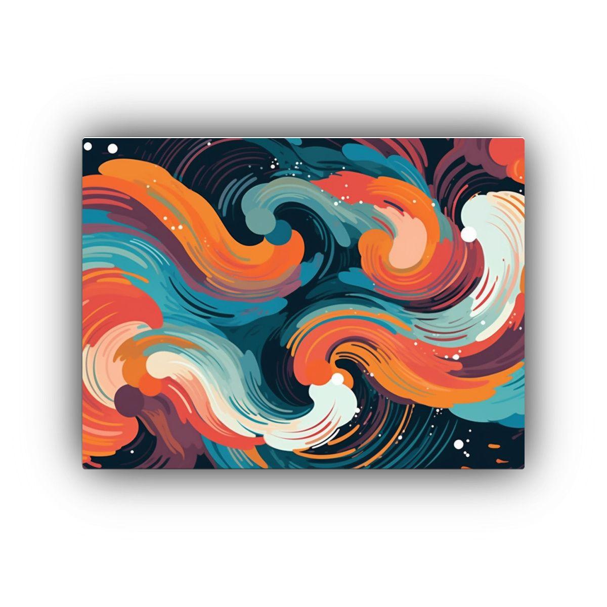 Pintura Acuarela Naturaleza Viva Estilo Diagrama Delaunay En 120x80cm-0