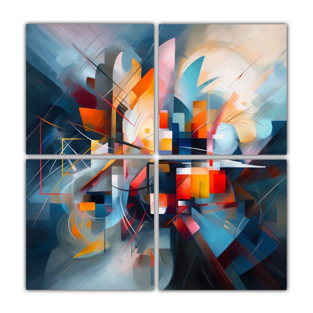 Cuadro Abstracto Para Decoración De Dormitorio 180x180 Cm-0