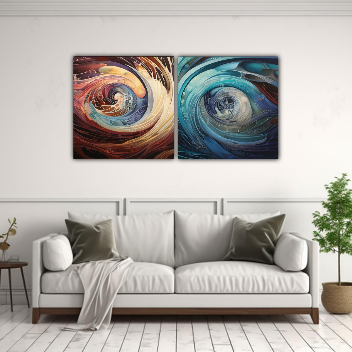 Cuadros Multicolor Inspirados En Patrones 120x60 Cm-2
