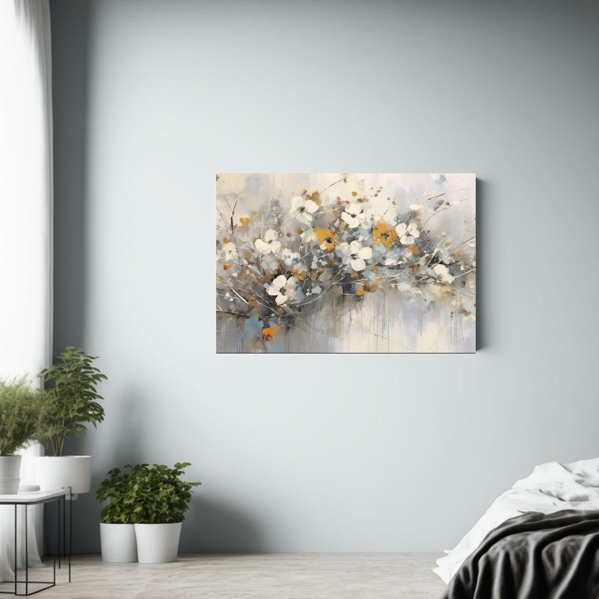 Pintura Abstracta Floral Neutra Por Briggman: Composición D 65x50cm-2