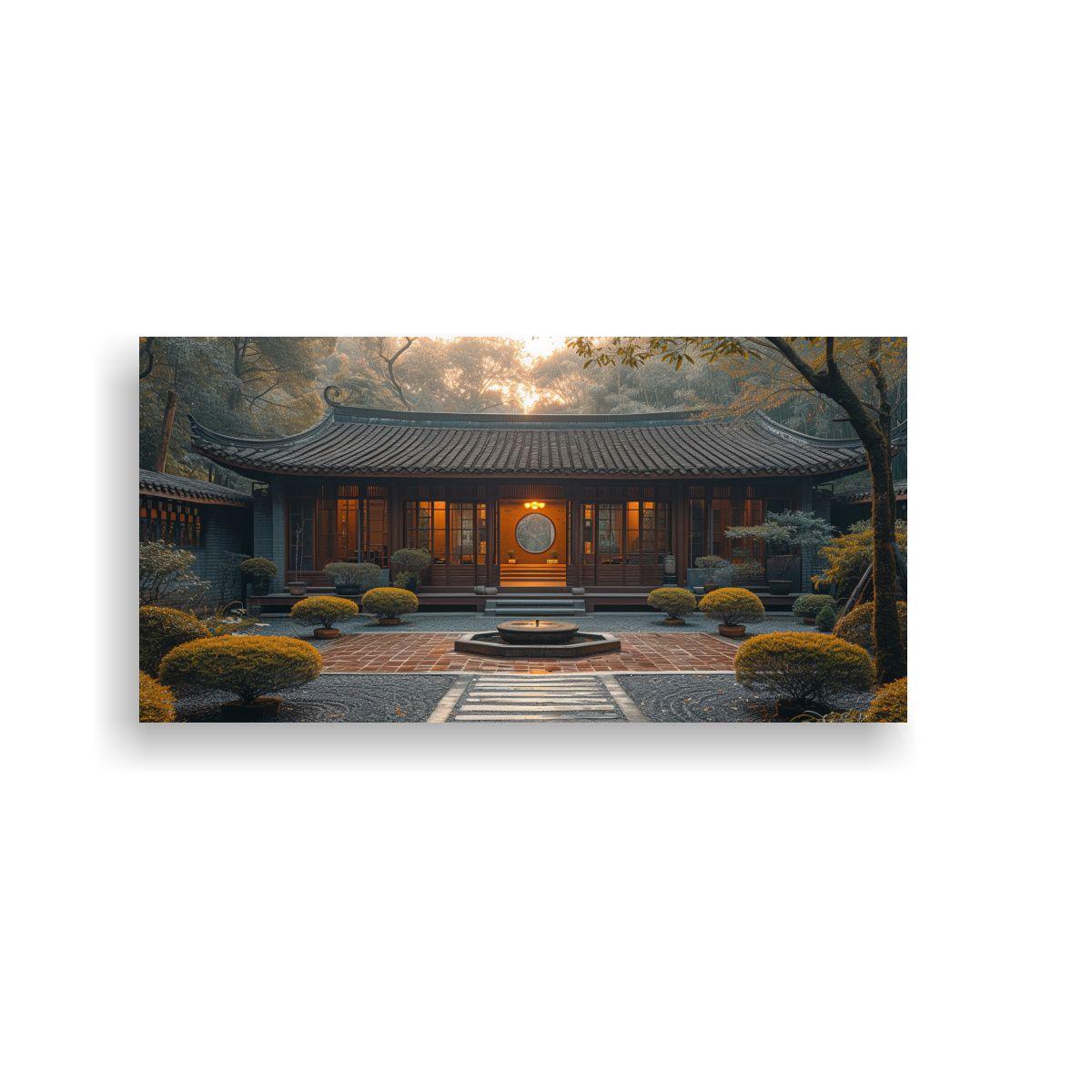 Pintura Decorativa Patio Chino Sereno Y 40x20cm-0