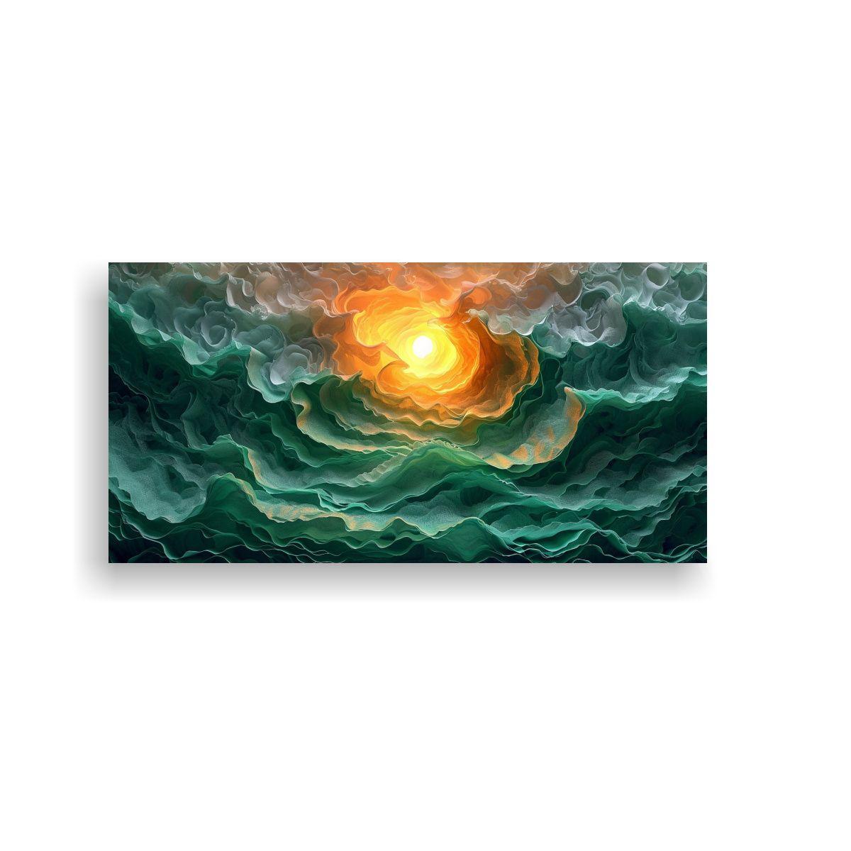Cuadro Tela Arte Moderno Ondas Sonido Textura 40x20cm-0