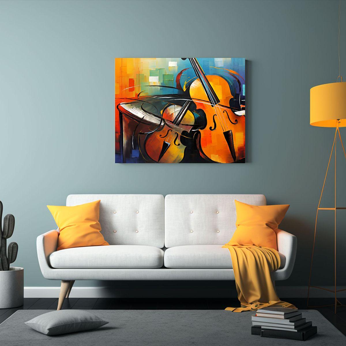 Cuadro Moderno De Líneas Finas, Cultura Musical, Arte De Pa 60x40cm-2
