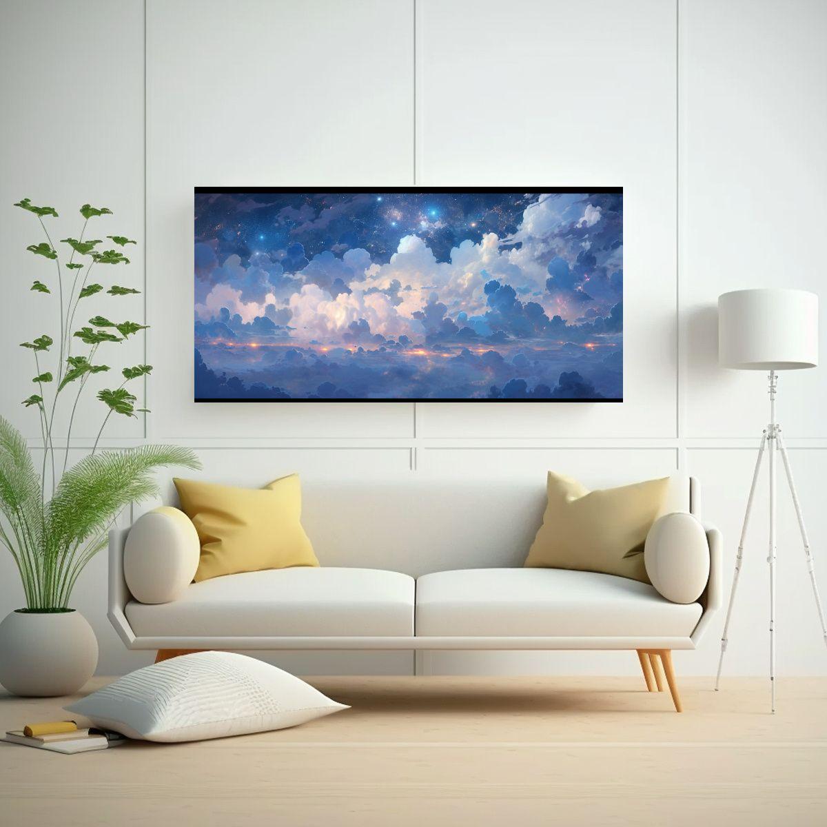 Pintura Abstracta De Alta Calidad: Noche 100x50cm-2