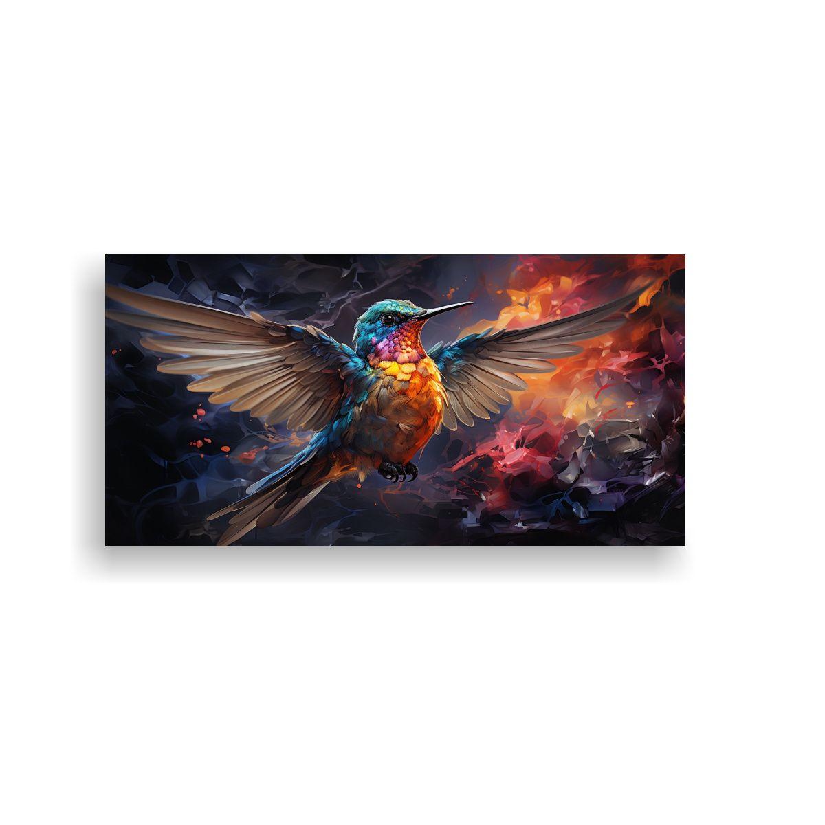 Pintura Al Estilo óleo De Colibrí En Estilo Colo 100x50cm-0