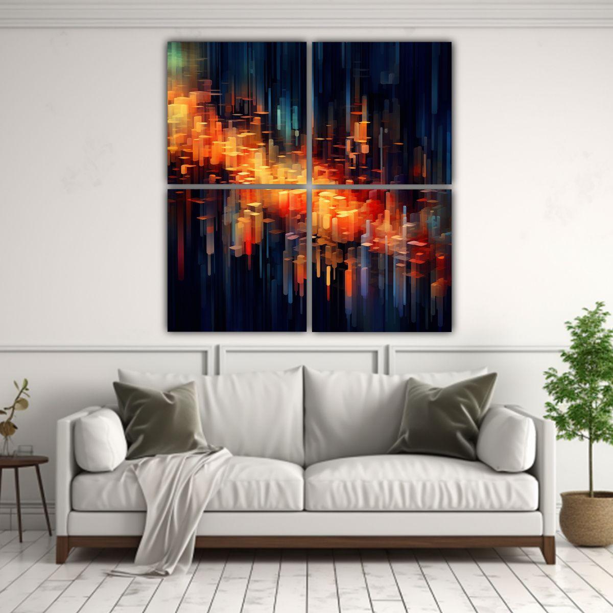 Cuatro Artes De Pared Abstractas De Alta Calidad 100x100 Cm-2
