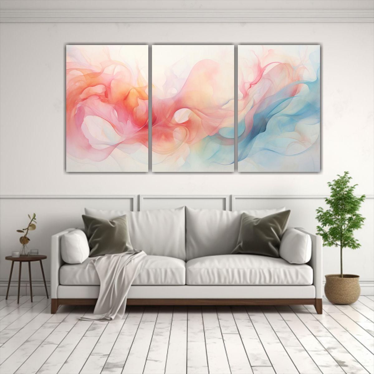 Tríptico Decorativo Whirling Abstract Patterns 90x45 Cm-2