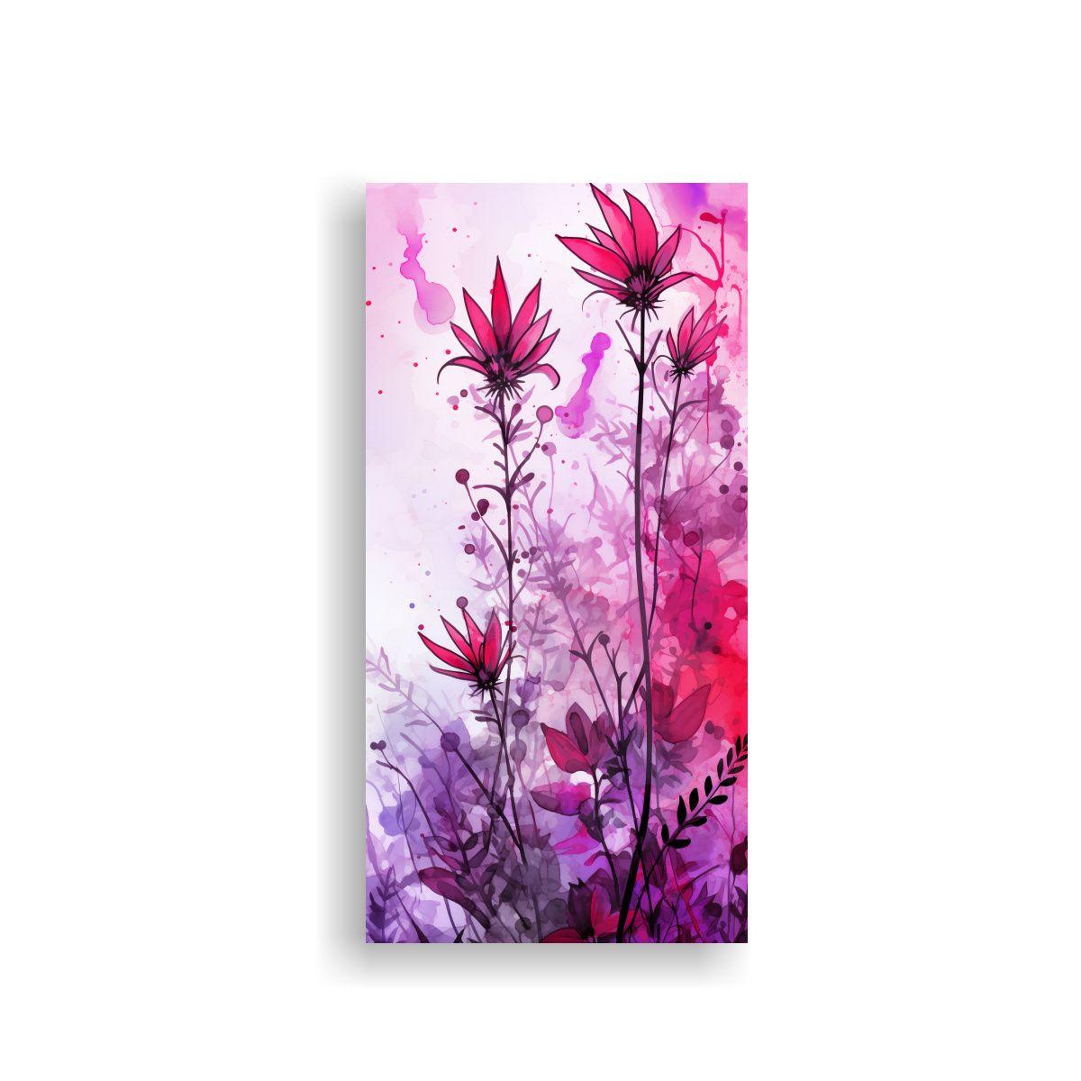 Pintura Abstracta De Pared: Reflejo De Hierbas 50x100cm-0
