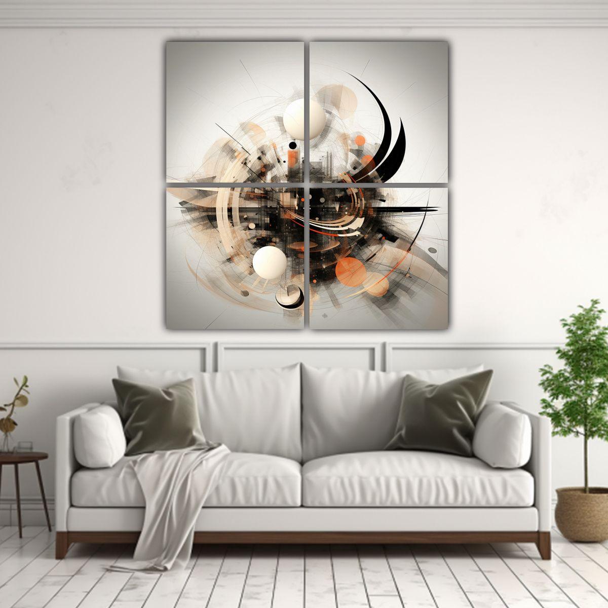 Cuadro Decorativo Arte Gráfico Fractal 100x100 Cm-2
