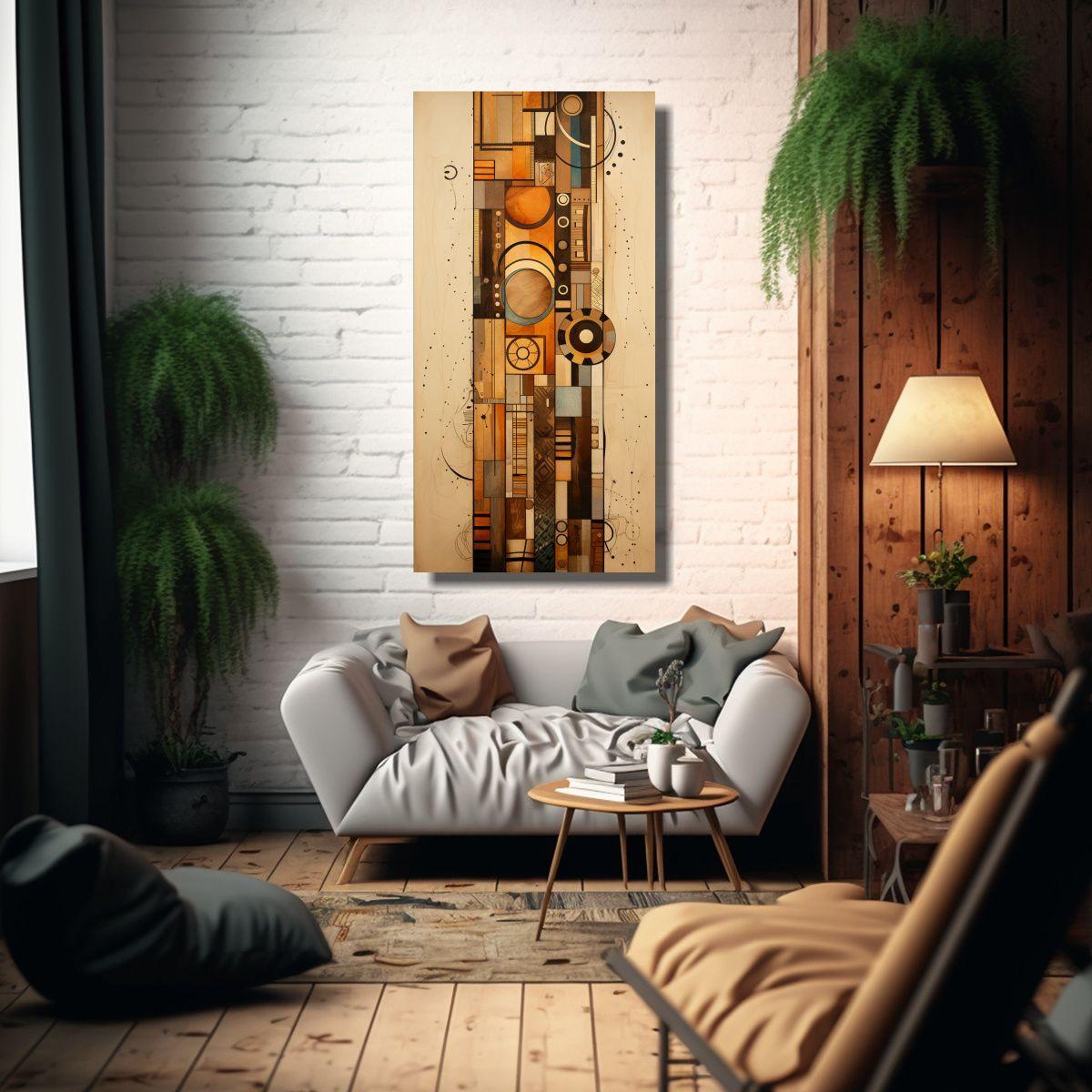 Pintura Abstracta Inspirada En Los Nativos 50x100cm-2