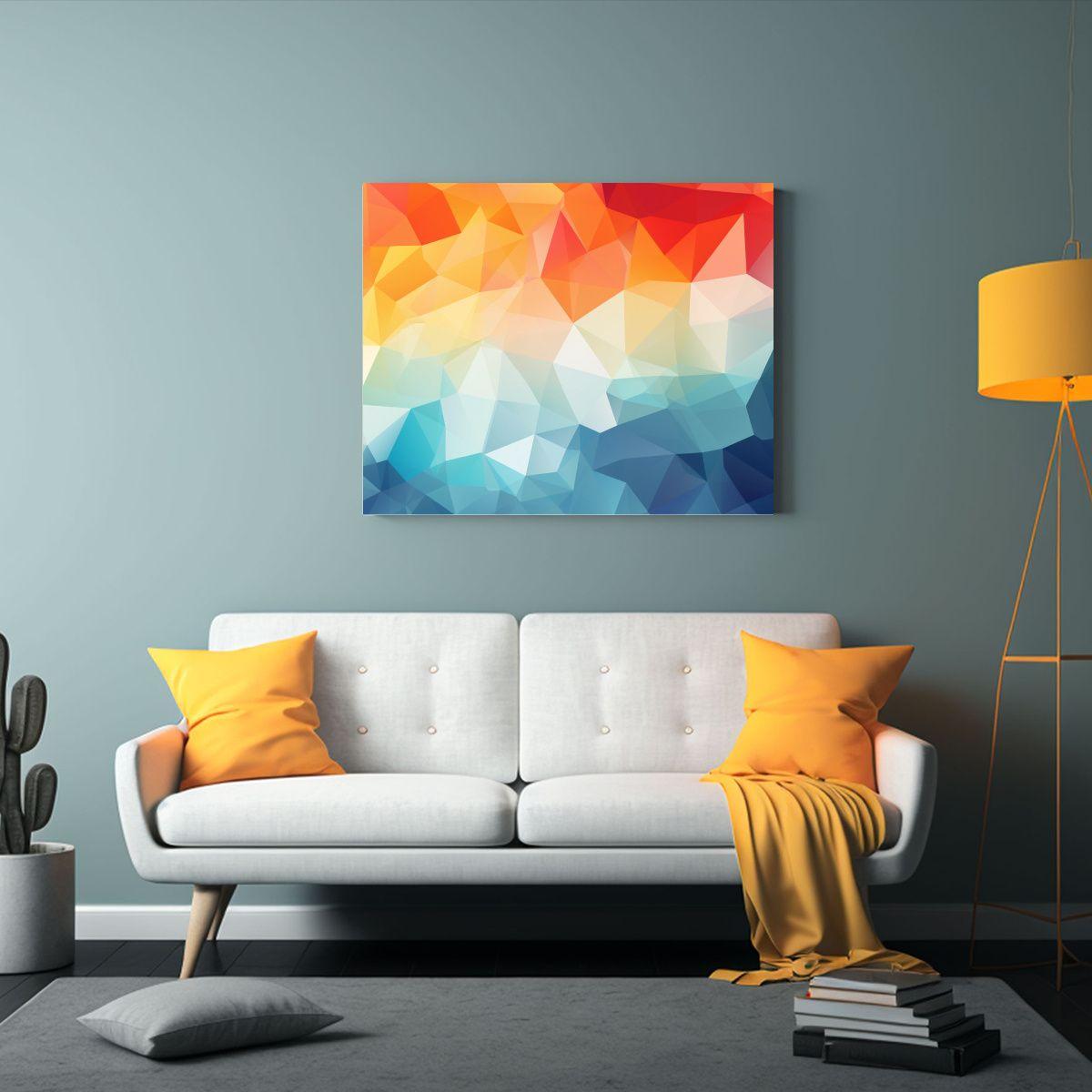 Cuadro Abstracto De Expresión Visual En Forma De Polígono  65x50cm-2