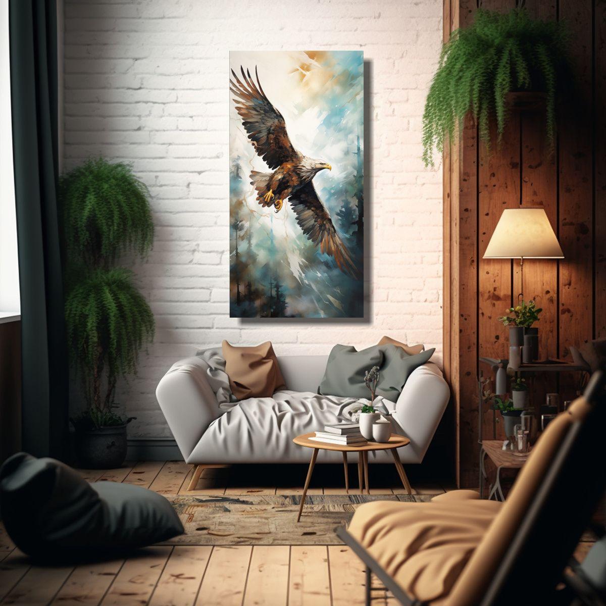 Cuadro Abstracto Decorativo Vuelo Solitario 70x140cm-2
