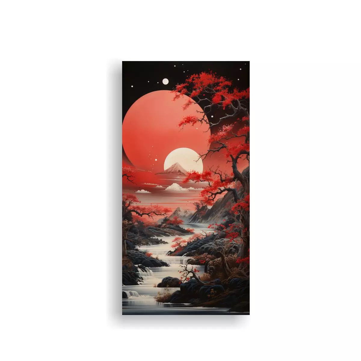 Cuadro Montañas Luna Finas Líneas Decoración 30x60cm-0