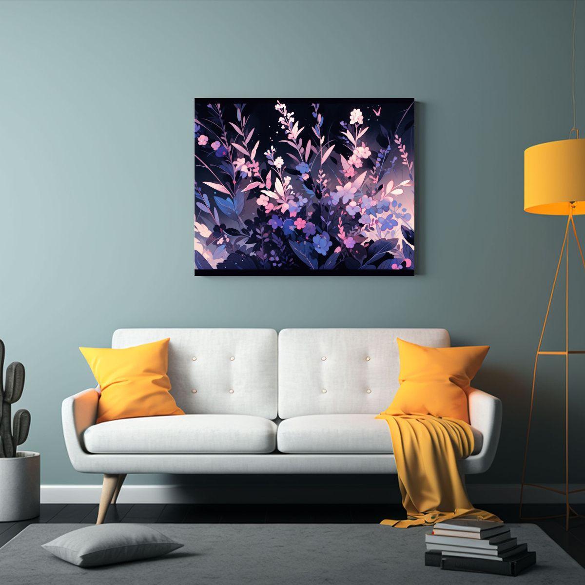 Pinturas Modernas De Tonos Lavanda Y Hierbas En Colores Vibr 45x30cm-2