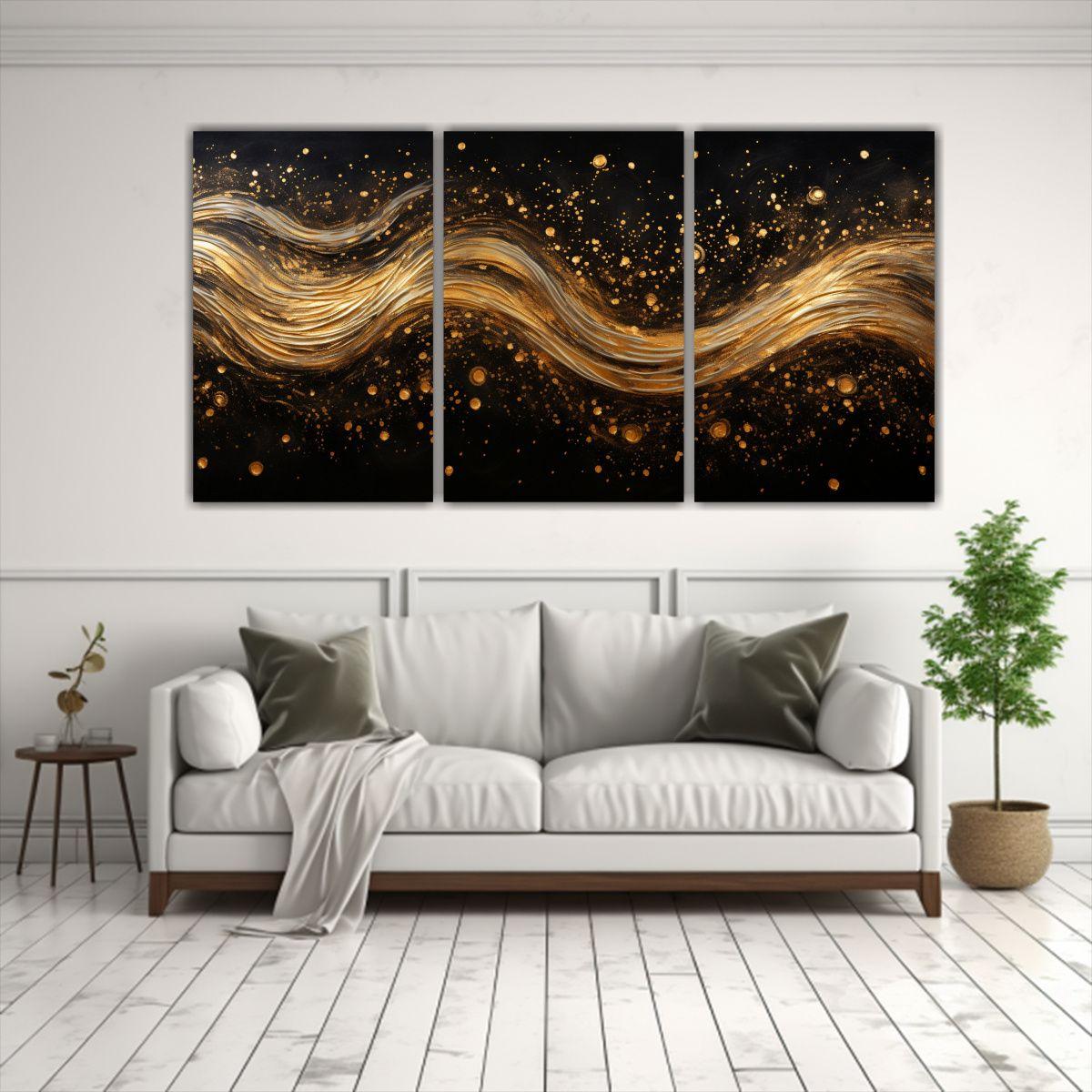 Pintura Abstracta En Estilo Puntillismo Luminoso 240x120 Cm-2