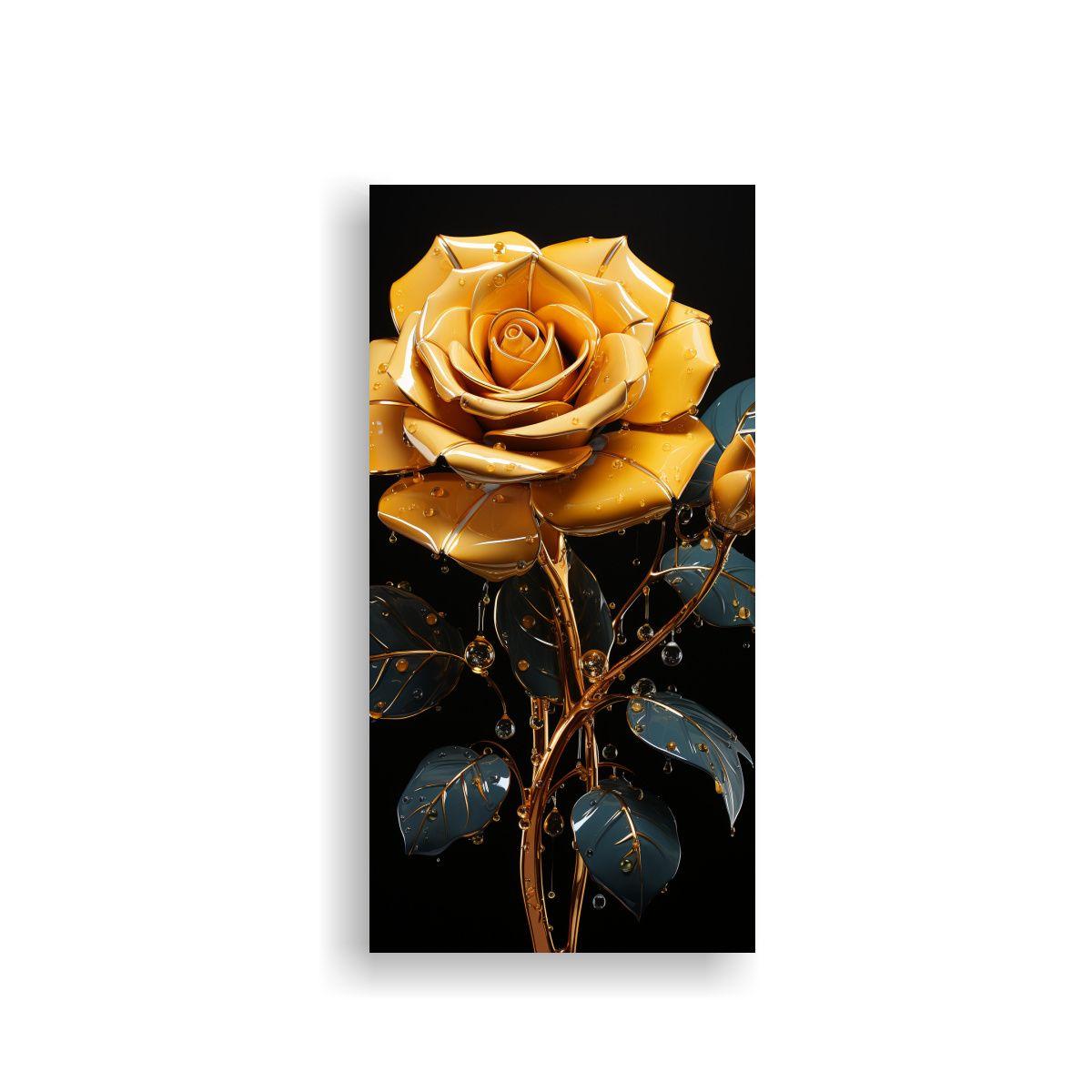 Cuadro Hermoso Living De Una Rosa Amarilla 30x60cm-0