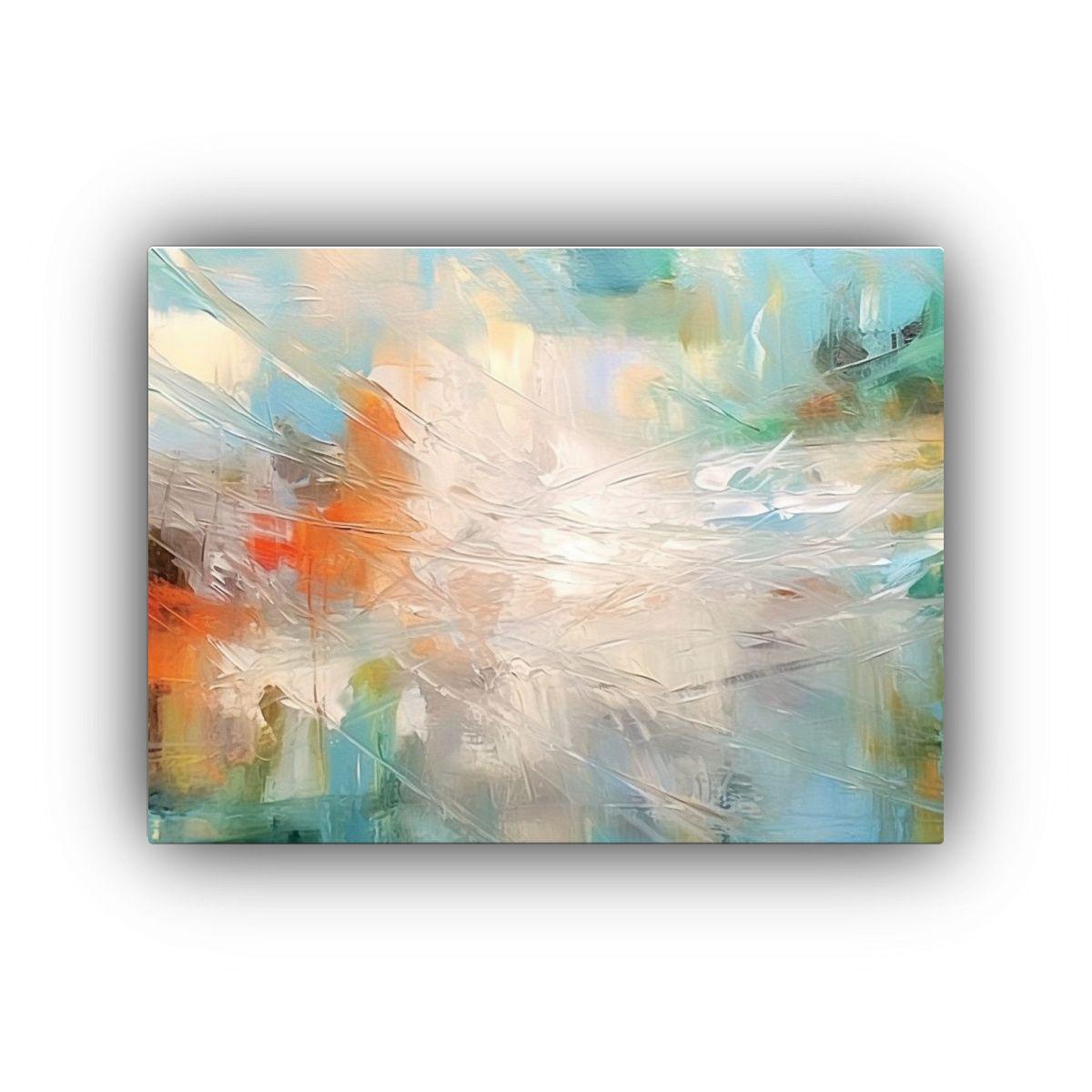 Pintura Abstracta De Agua Y Cielo En Arte Diseño Artesanal 90x60cm-0