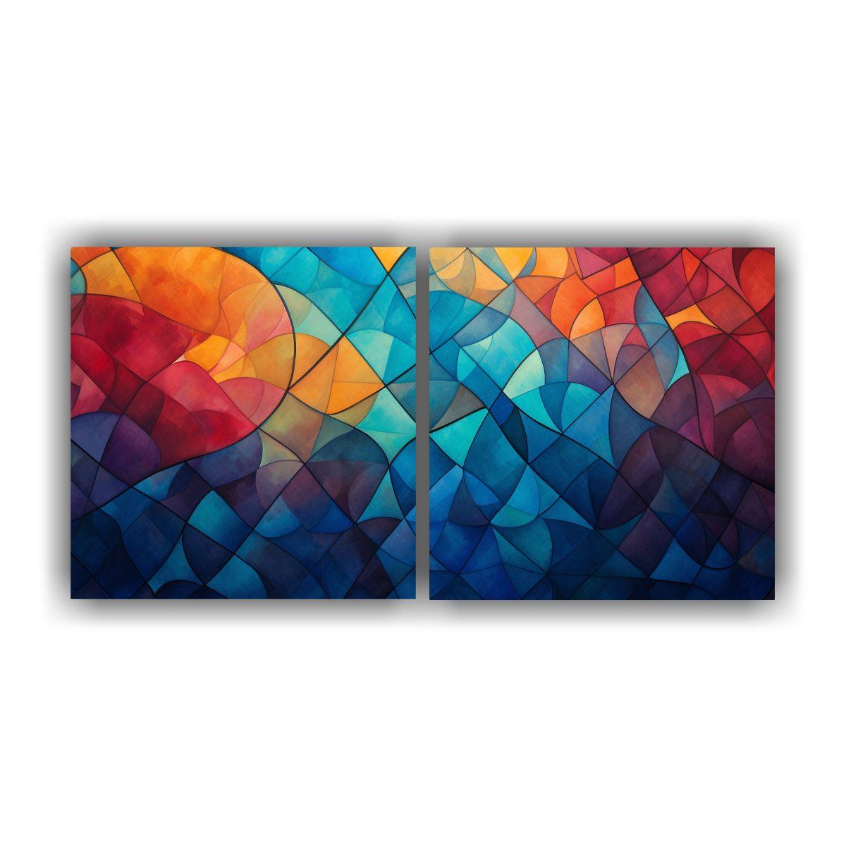Diptico Moderno Elegante Reinterpretación 80x40 Cm-0