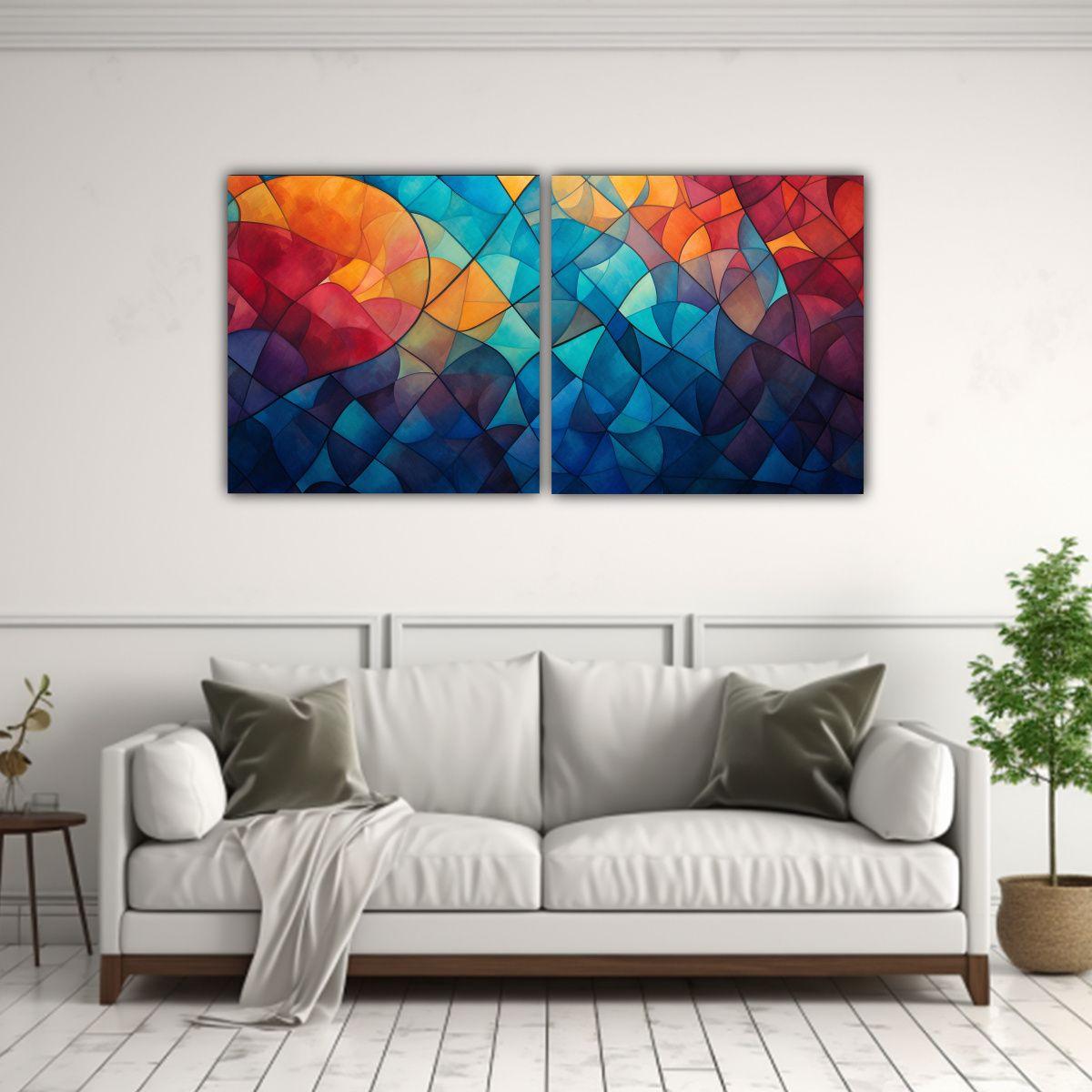 Diptico Moderno Elegante Reinterpretación 80x40 Cm-2