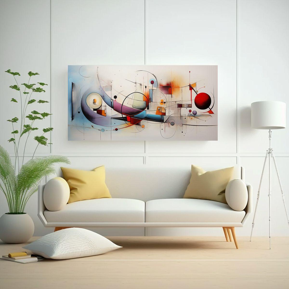 Cuadro Abstracto Intenso Para Decoración De Sala. 160x80cm-2