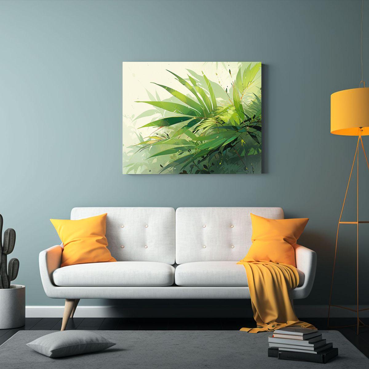 Cuadros Decorativos: Hojas De Palma En Tonos 45x30cm-2