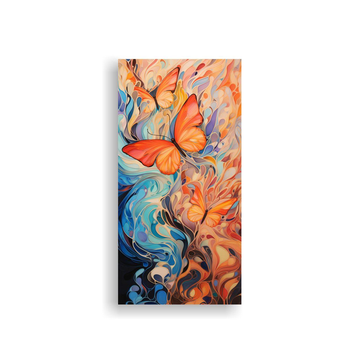 Cuadro Abstracto Con Patrones Intensos Que Evocan 30x60cm-0