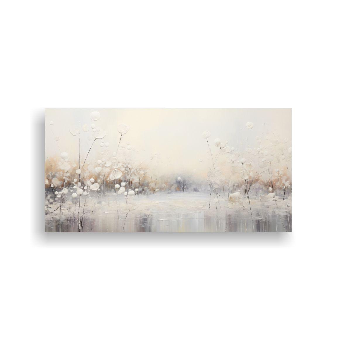 Paisaje Abstracto Colorido Con Blanco Arte 80x40 Cm-0