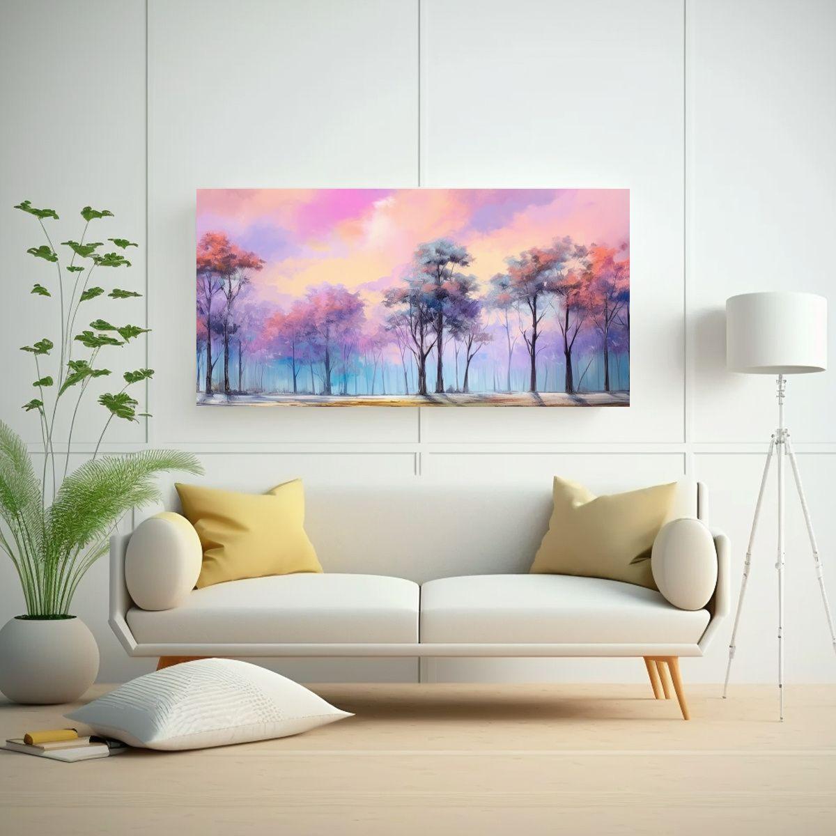 Pintura Abstracta De Paisaje En Estilo óleo Con 120x60cm-2