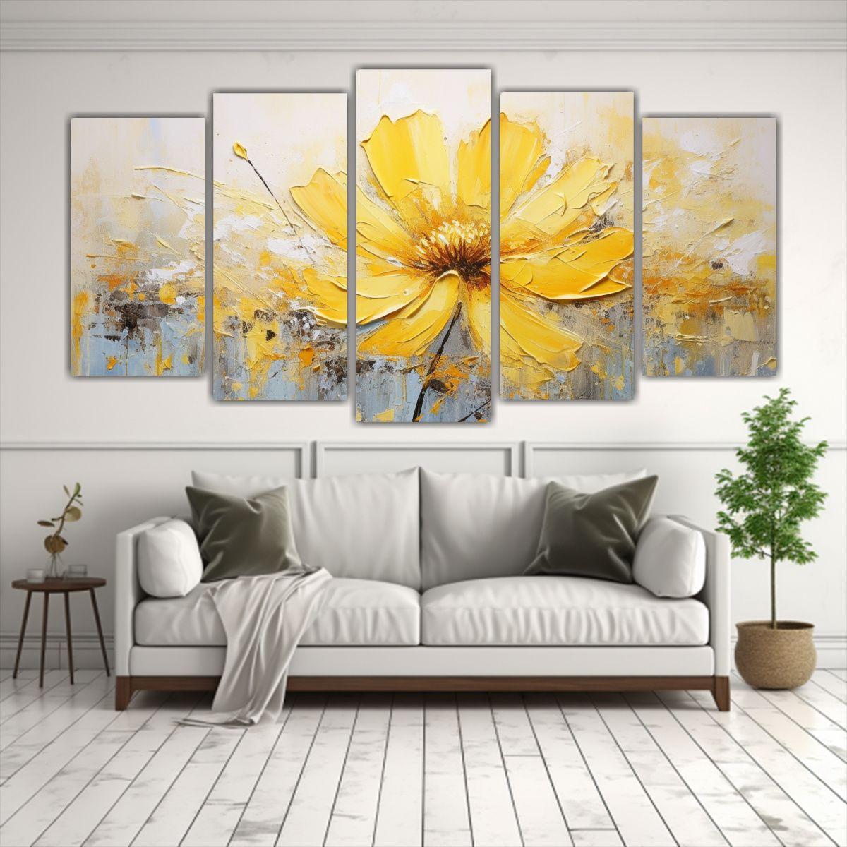 Cuadro De Pared Belleza Natural Pintura Floral 150x75 Cm-2