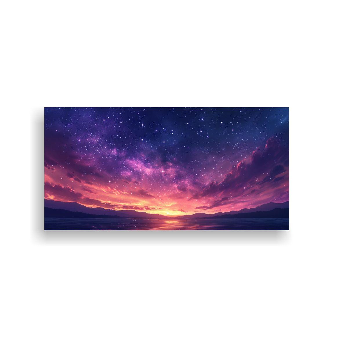 Cuadro Lienzo Tema Cielo Estrellado Expresión 21 100x50cm-0