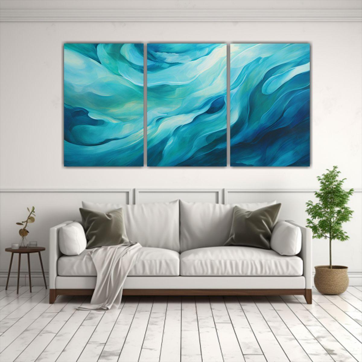Dos Cuadros Tonos Brillante Patrones Abstractos 180x90 Cm-2