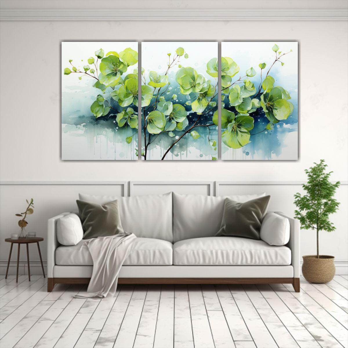 Cuadros Decorativos Colores Vibrantes Con Flores: 120x60 Cm-2