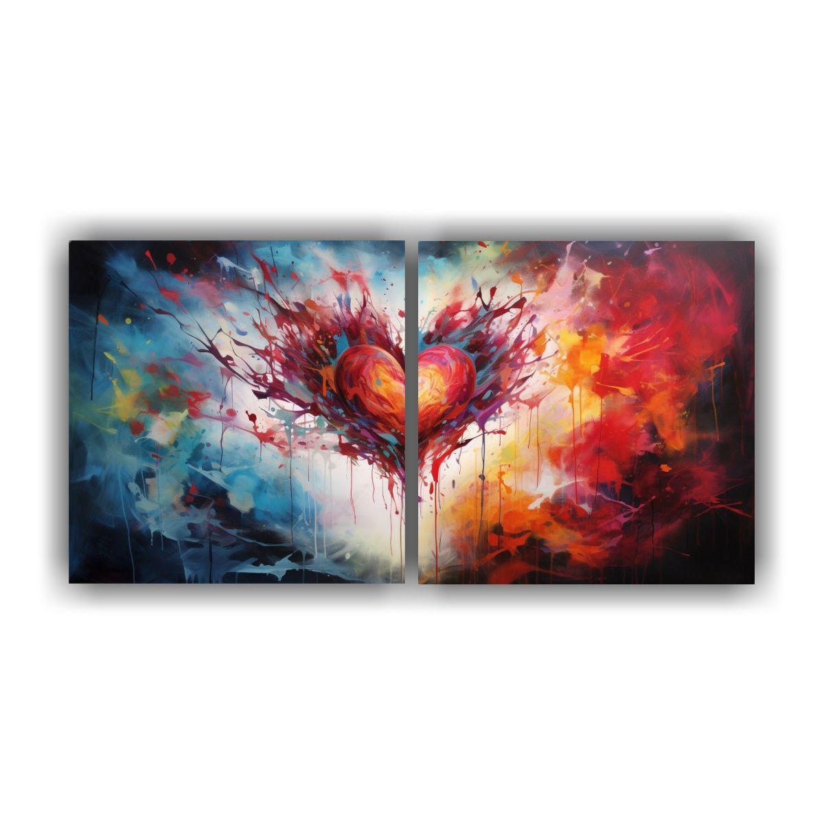 Cuadros Abstractos De Reflejo Del Corazón Salvaje 140x70 Cm-0