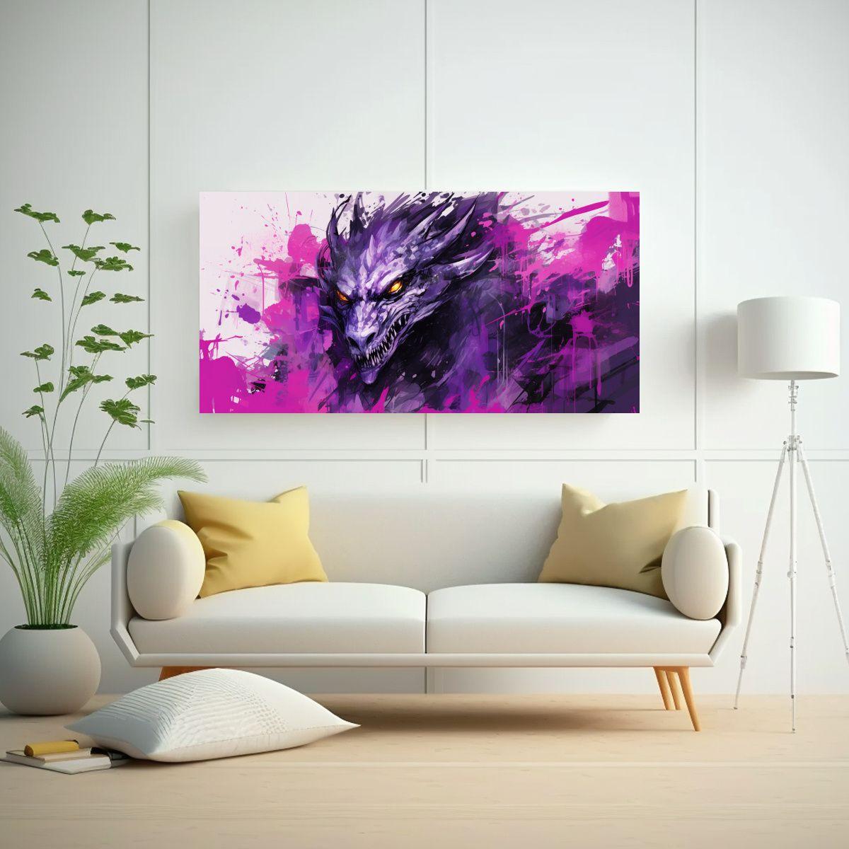 Pinturas Decorativas Innovadoras Con Dragón 60x30cm-2