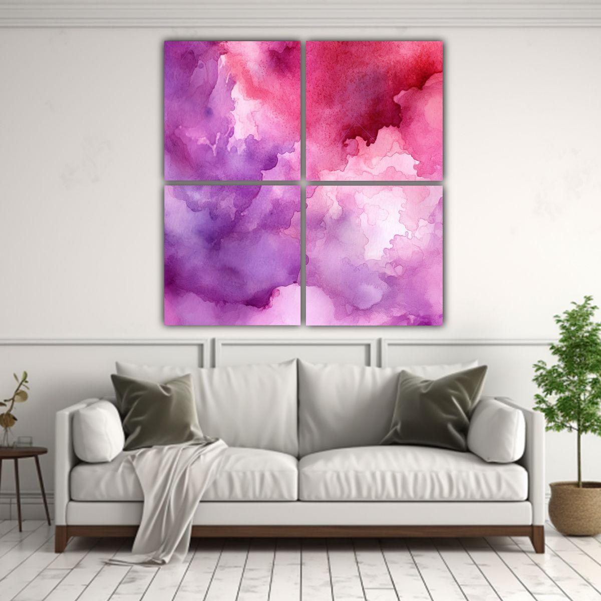Textura Acuarela Rosa Púrpura, Fondo Púrpura 160x160 Cm-2