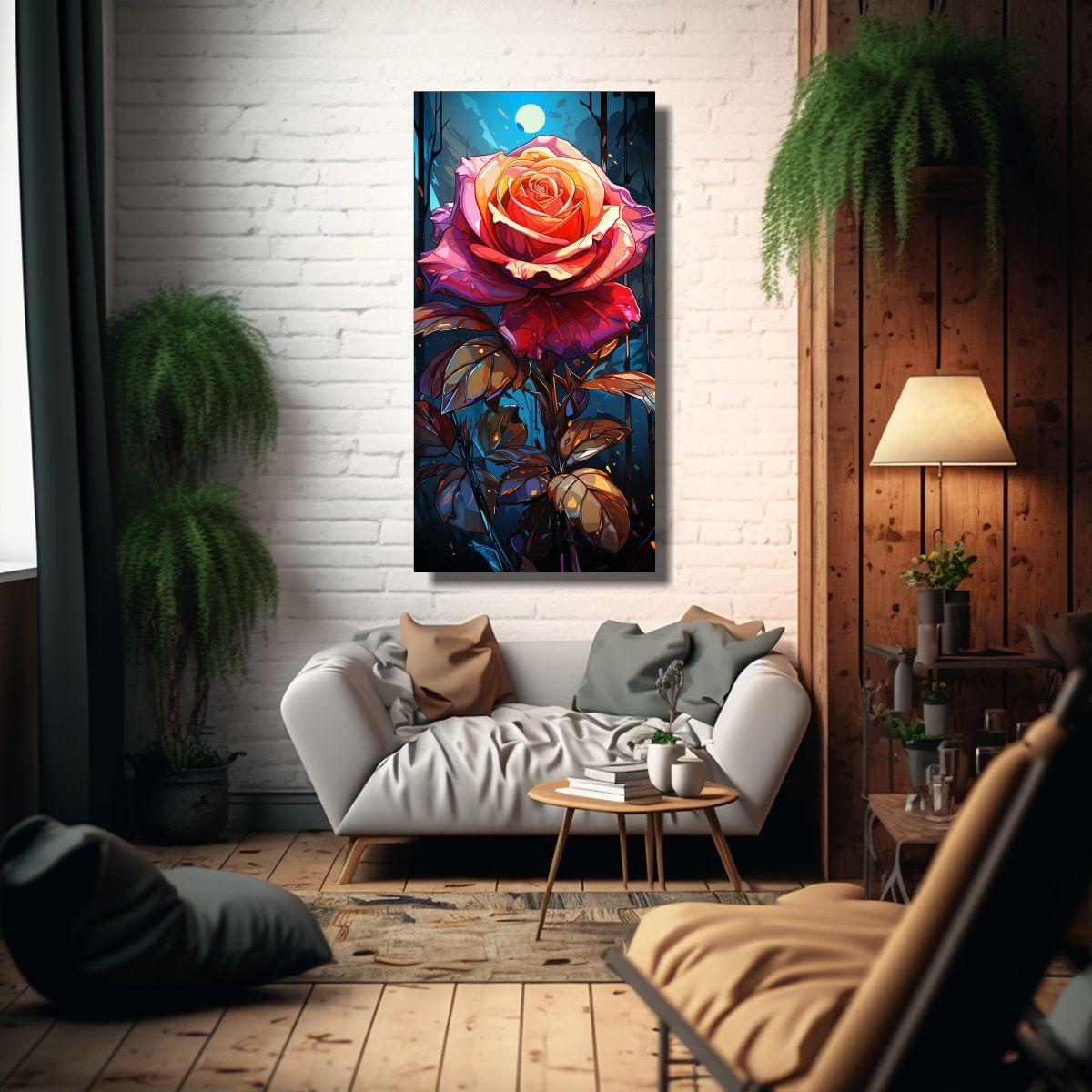 Pinturas Decorativas Estilo Rose Bud Pop Art Para 70x140 Cm-2
