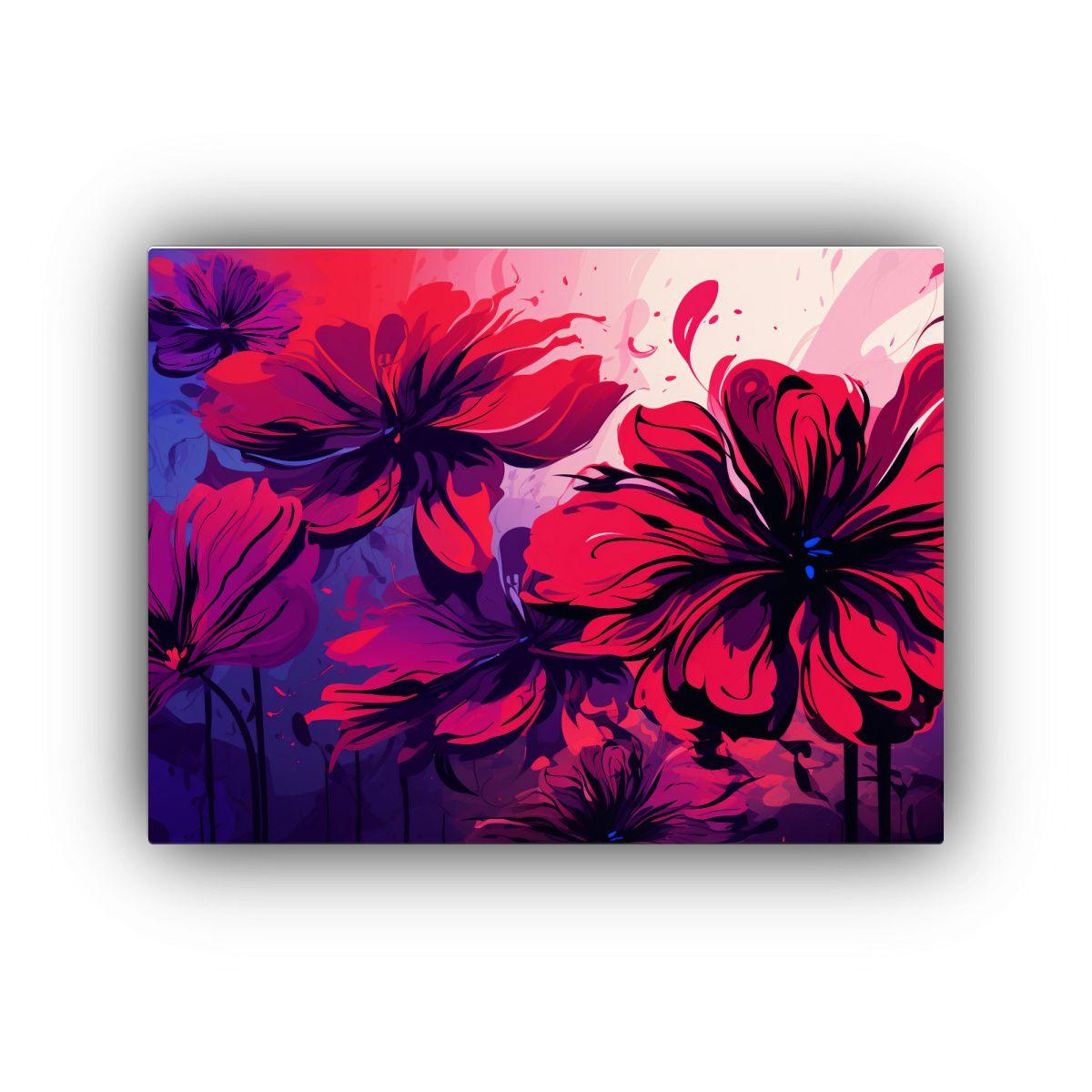 Cuadros Decorativos Morado Y Rojo Estilo Neonoir 40x30cm-0