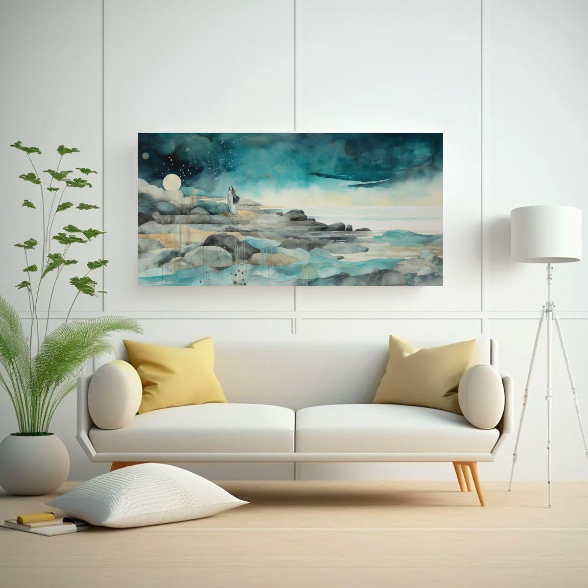 Cuadro Vibrante Con Patrón Elegante En Tonos 140x70cm-2
